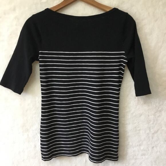 J.Crew Black with White Striped Long Sleeve Top - Picture 7 of 11